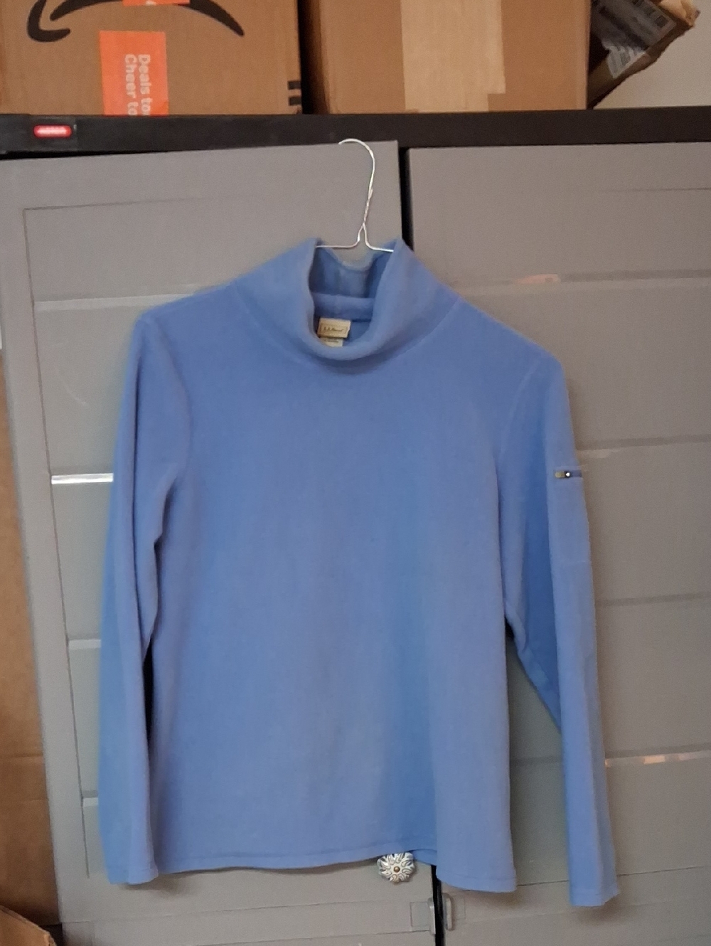 L.L. Bean Light Blue Crewneck Top with Arm Pocket